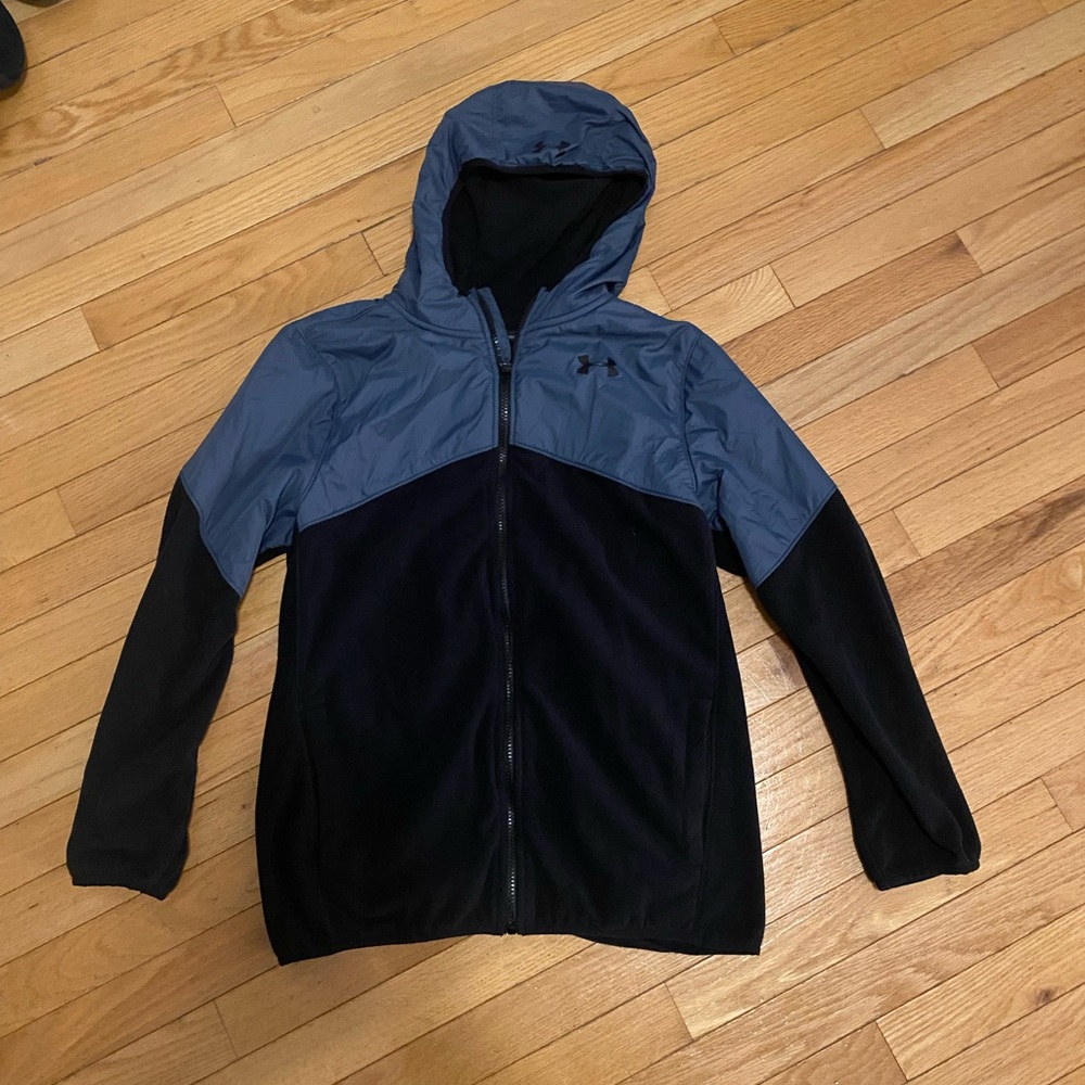 Under Armour Hooded Zip Jacket in Slate Blue and Black(NWOT)